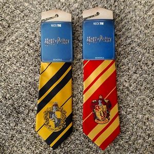 Harry Potter Gryffindor & Hufflepuff Neck Ties NWT